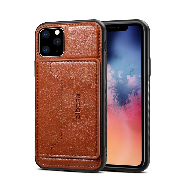 Light Brown Магнитный чехол для iPhone 11 Crazy Hosre из искусственной кожи с отделением для карт, чехол для телефона, тонкий чехол для iPhone 11 Pro Max - Цвет: Light Brown