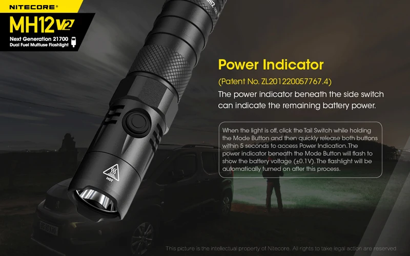 NITECORE MH12 V2 1200 Lumens 21700 Multiuse Flashlight (26)