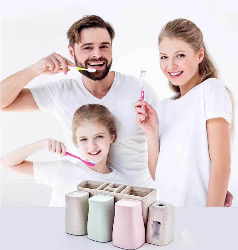 Toothpaste Toothbrush Holder Multi-functional Storage Save Space Convenient Bathroom Accessories Automatic Toothpaste Dispenser