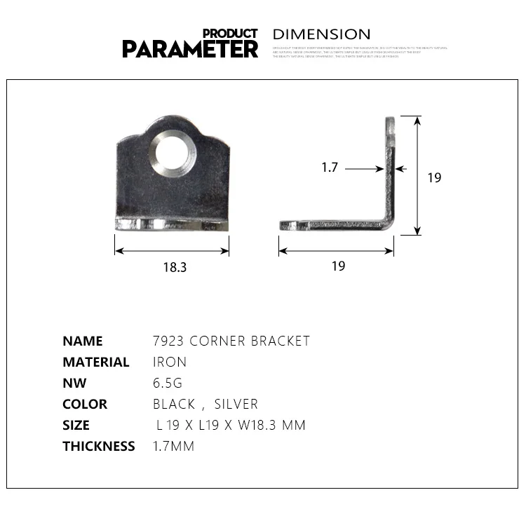 Размер формы L 19x19x18,3 1,7 мм толстый цинкованный Железный материал цветок угловая кронштейн для платы подключения полки и т. Д