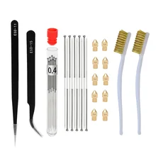 

25Pcs 3D Printer Nozzle Cleaning Kit with MK8 Nozzle 0.4mm Needles Cleaner Tweezers Copper Wire Toothbrush Cleaner Nozzle Tool