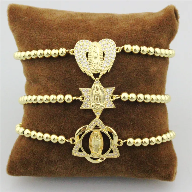 Регулируемый 10 шт./лот Мода cz браслет, нежный кубический циркон религиозный Шарм Разъем, ручной работы diy браслет компоненты ювелирных изделий