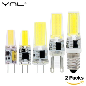 

2pcs Lampada LED Lamp G4 G9 E14 220V AC DC 12V COB bombillas LED Light Bulb Ampoule LED E14 G9 G4 COB Lights Replace 20W Halogen