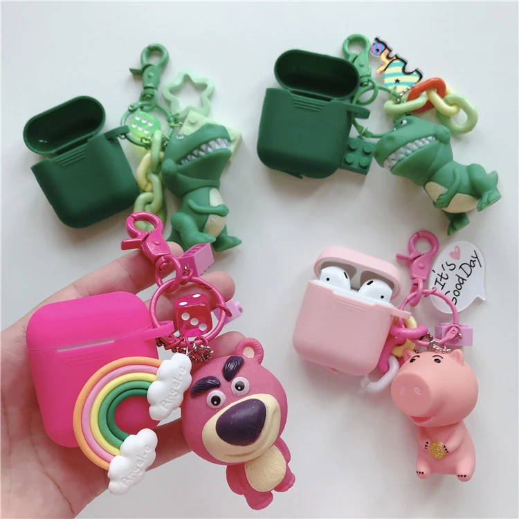 

Cartoon Cute 3D Animal Toys Bear wireless For iPhone airpods 1 2 For iPhone headset Case Soft silicone Cover Case