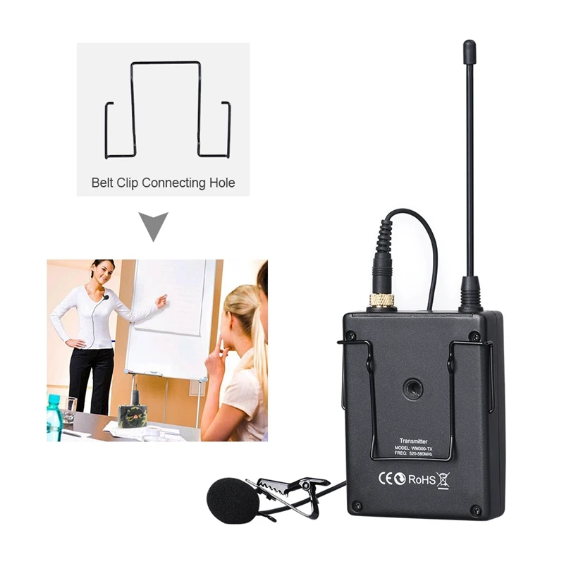 ABKT-Comica Cvm-Wm300Tx Uhf 96 канальный беспроводной металлический передатчик с микрофоном с петличный микрофон Встроенный литиевый Батарея 3,7 V 200