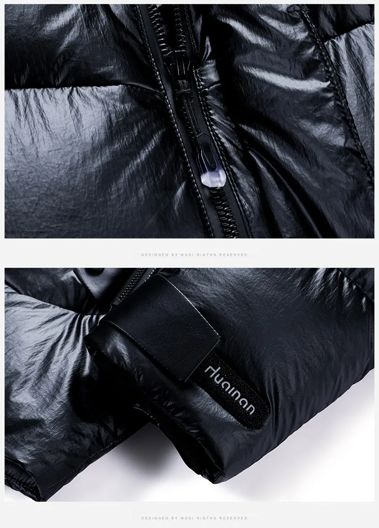 Aismz Fashion New Warm 90% White Duck Down Jacket Men Youth High Quality Hooded Black Warm Down Jacket Men's Short Coat