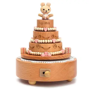 

Innovative Ferris Wheel & Birthday Cake Shaped Wooden Music Box Toy Decoration Cute Birthday Present Christmas Gift For Kids