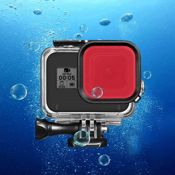 Водонепроницаемый чехол для корпуса с 3 шт противотуманной вставкой для GoPro Hero 8 Black FKU66