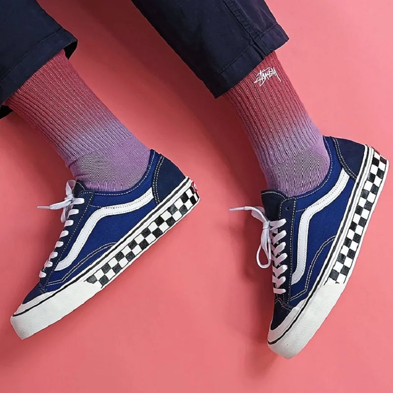 VANS Стиль 36 DECON; SF; сезон осень-зима Для мужчин и женская обувь, и аутентичный с Темно-синие открытый уличный Стиль решетки светильник VN0A3MVLVS9