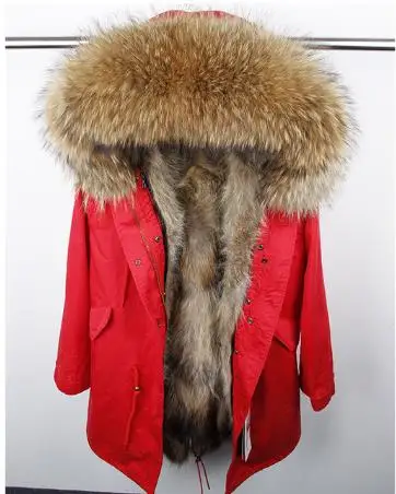 Брендовая зимняя женская куртка, длинная шуба из натурального Лисьего меха, женские теплые меховые куртки, воротник из натурального меха енота, парка с подкладкой из натурального меха