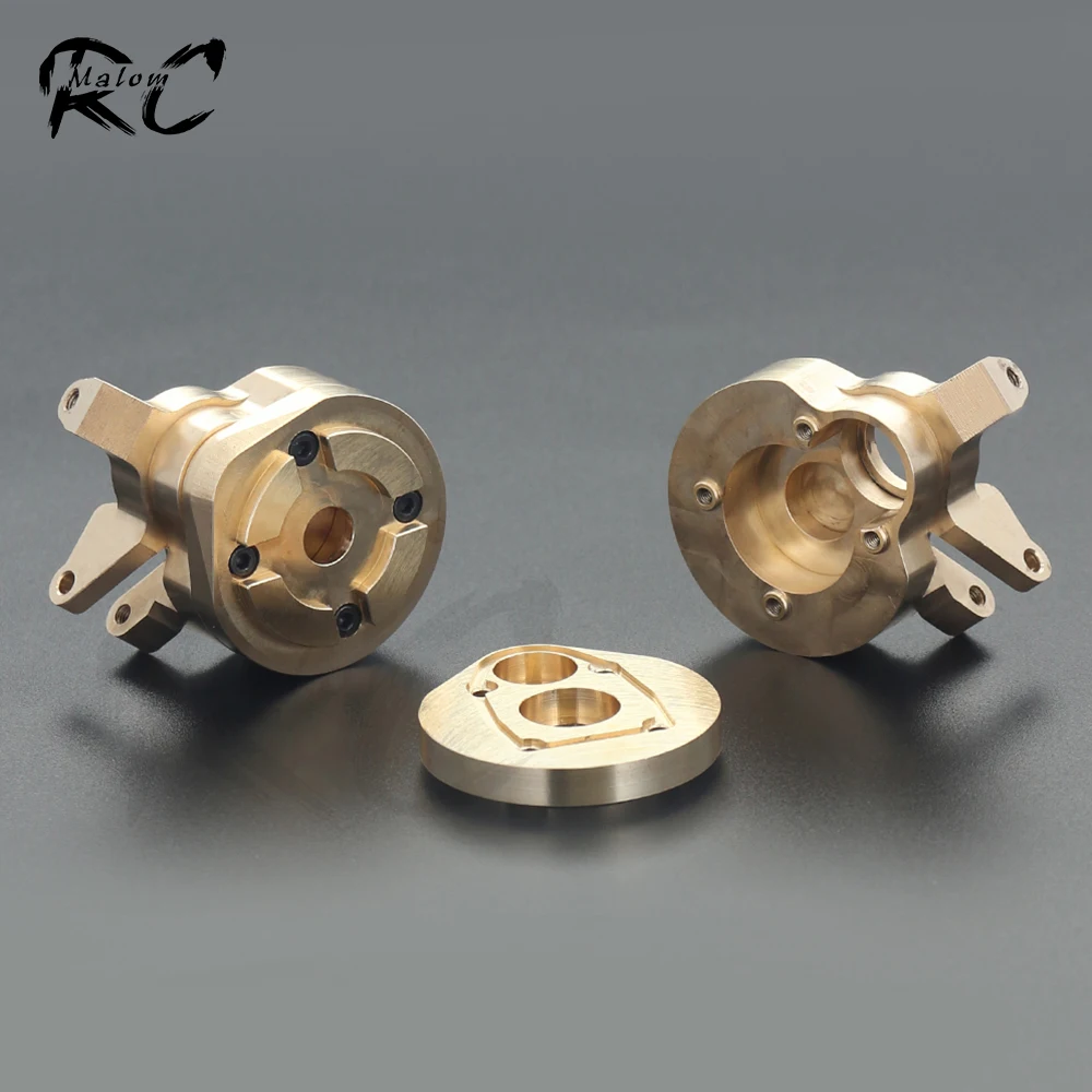 2Pcs RC Crawler Brass Steering Knuckles - For Axial Capra SCX10 III Portal Axles