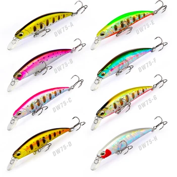 

TSURINOYA NEW Fishing Lure DW75 Sinking Minnow Jerkbait Wobbler 70S 70mm Minnow Hard Bait Freshwater Bass Trout Lure Swimbait