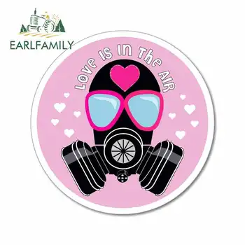

EARLFAMILY 13cm x 13cm For Love Is In The Air Gas Mask Hearts Occlusion Scratch Custom Printing Pull Flower Suitable For VAN RV
