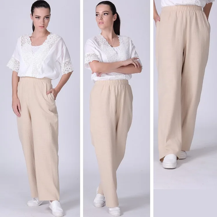Женские хлопковые льняные брюки на весну, лето, осень, Pantalon Femme ete, домашние штаны для отдыха размера плюс 5xl 6xl 7xl, мешковатые женские брюки WS122