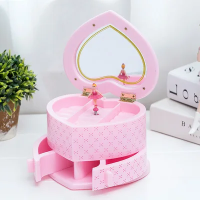 Heart jewelry box Рождественская музыкальная шкатулка розовый музыкальные Джерси коробки Детские танцы, балет украшение для девушки королева музыка копилка подарок на день рождения A-352 музыкальная шкатулка - Цвет: Heart jewelry box