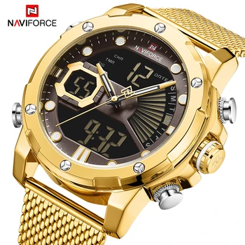 

NAVIFORCE Luxury Men's Gold Watches Military Digital Sport Quartz WristWatch LED Luminous Waterproof Clock Men Relogio Masculino