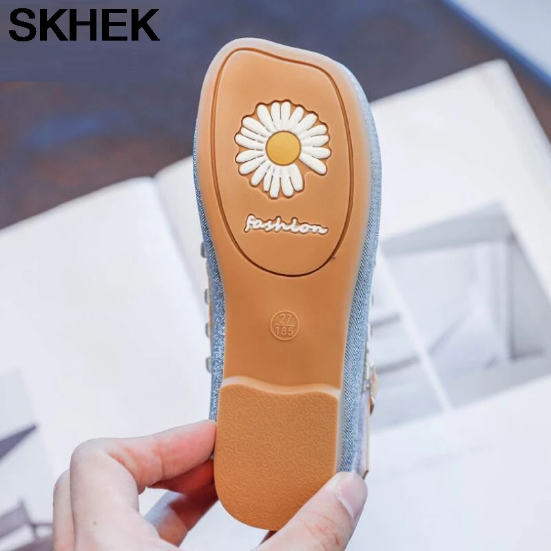 SKHEK Новые весенние/осенние детские кожаные туфли для девочек Мокасины