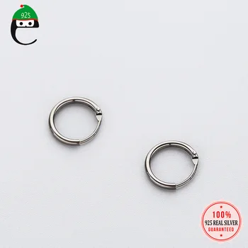 

ElfoPlataSi Minimalist Geometric Round Hoop Earrings for Women Birthday Party Smooth Surface Silver 925 Jewelry Wholesale Gift