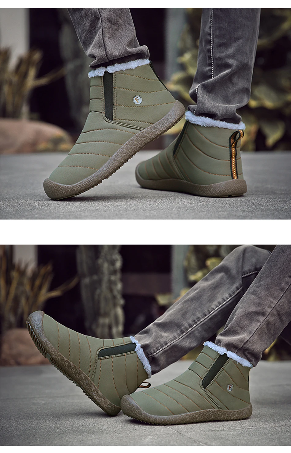 QGK/ г., модные зимние мужские ботинки водонепроницаемые удобные зимние ботинки теплые зимние ботильоны на меху мужская обувь, мужской светильник