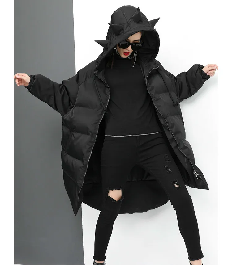 Max LuLu модная Корейская женская готическая одежда женские зимние куртки теплые стеганые пальто Повседневная парка с длинным капюшоном плюс размер