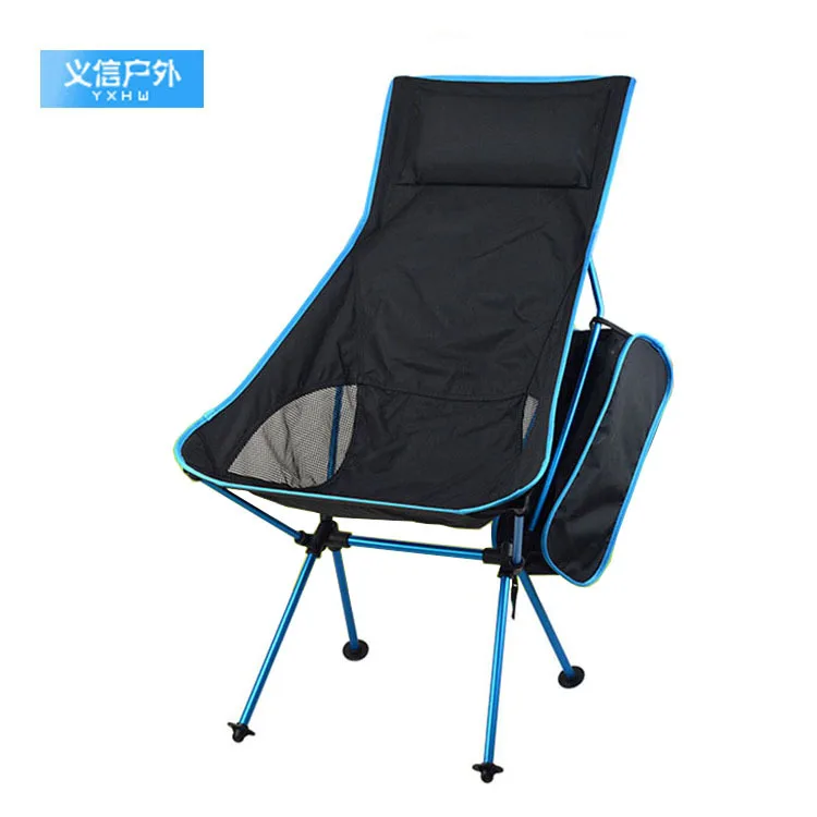 

Cross Border for Moon Chair Recliner Outdoor Folding Chair Fishing Chair Lengthened Oversized with Back Cushion 7075 Aluminium A
