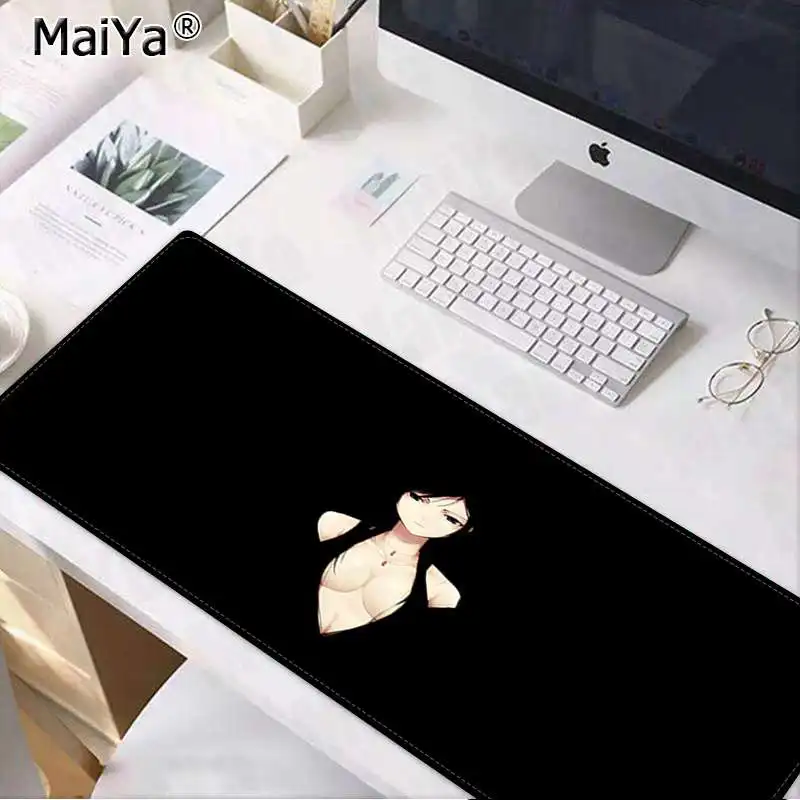 Maiya черный и белый аниме девушка геймер скорость мыши розничная маленький резиновый коврик для мыши большой коврик для мыши клавиатуры коврик - Цвет: Lock Edge 40X90cm