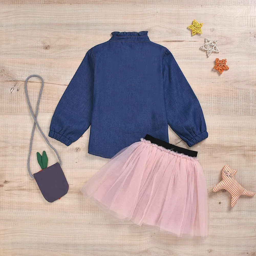 Комплект для девочек на Хеллоуин, весна-осень, ковбойская рубашка с рисунком для девочек, комплект из двух предметов, маленькая сумочка, милый карнавальный вечерний комплект с платьем