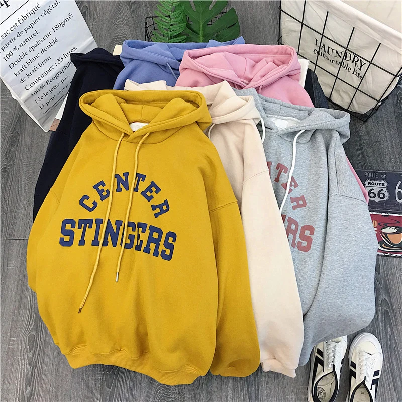 Уличная толстовка с буквенным принтом Center Stingersg повседневные свободные уличные