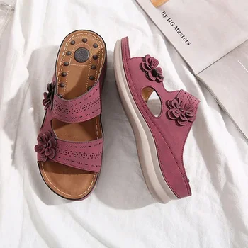 

Hot Selling Women Premium Orthopedic Open Toe Sandals Retro Anti-slip Breathable Summer Shoe Slipper