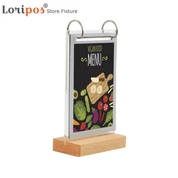 Album en bois de 6 Pages, Base de bureau, cadre pour enseigne, affiche Photo, support de Menu pour Promotion publicitaire 
