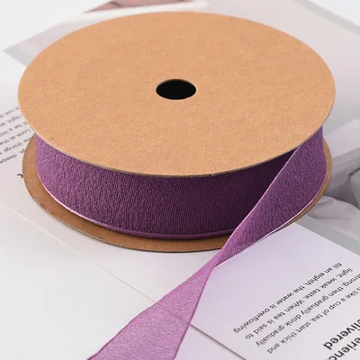 Purple Solid Organza Flower Packing Ribbon 1''x20 Yards Trimming Tape Ribbon Florist Gift Wrapping DIY Crafts Wedding Party Cake Decor - Цвет: Purple