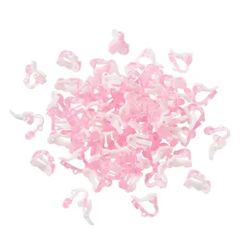 

50pcs 14x9x13mm Plastic Pink Clip-on Earring Findings for Women F70