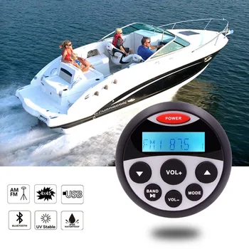 

DC 12V Marine Radio MP3 Player USB AM FM Bluetooth Audio Source Enabled Marine AUX IP66 Waterproof Motorcycle Yacht Boat 18FM