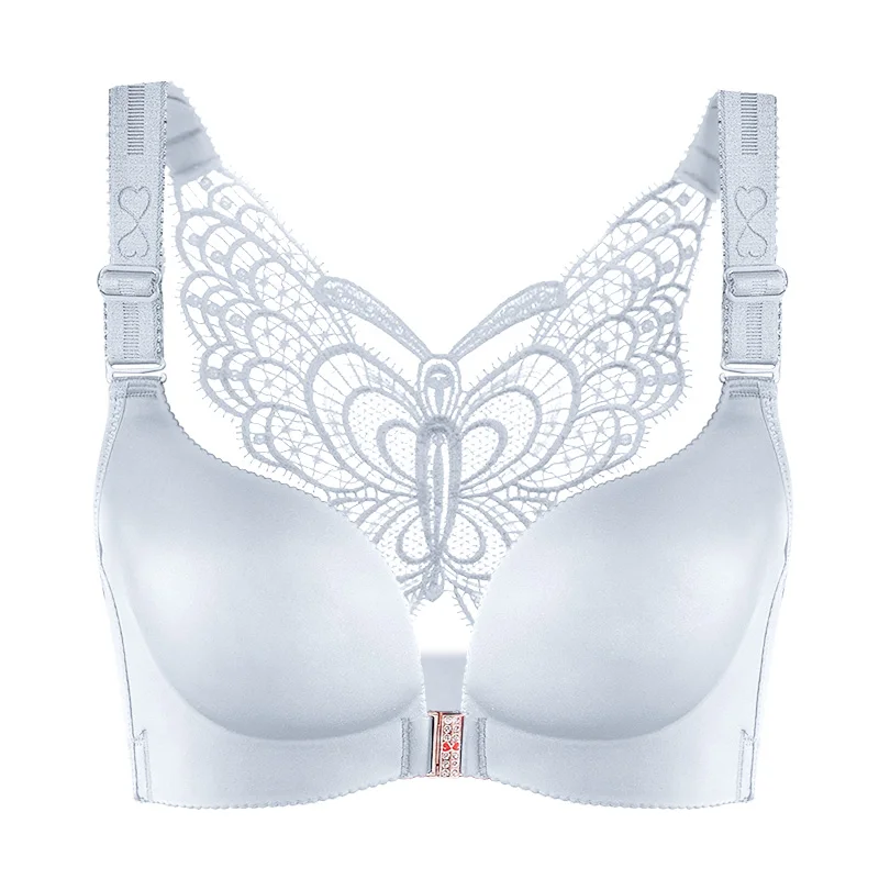 

Gather up the beautiful back plus size bra Wireless Adjustment type Butterfly beauty back lingerie femme big size bra 50D 52E Bh