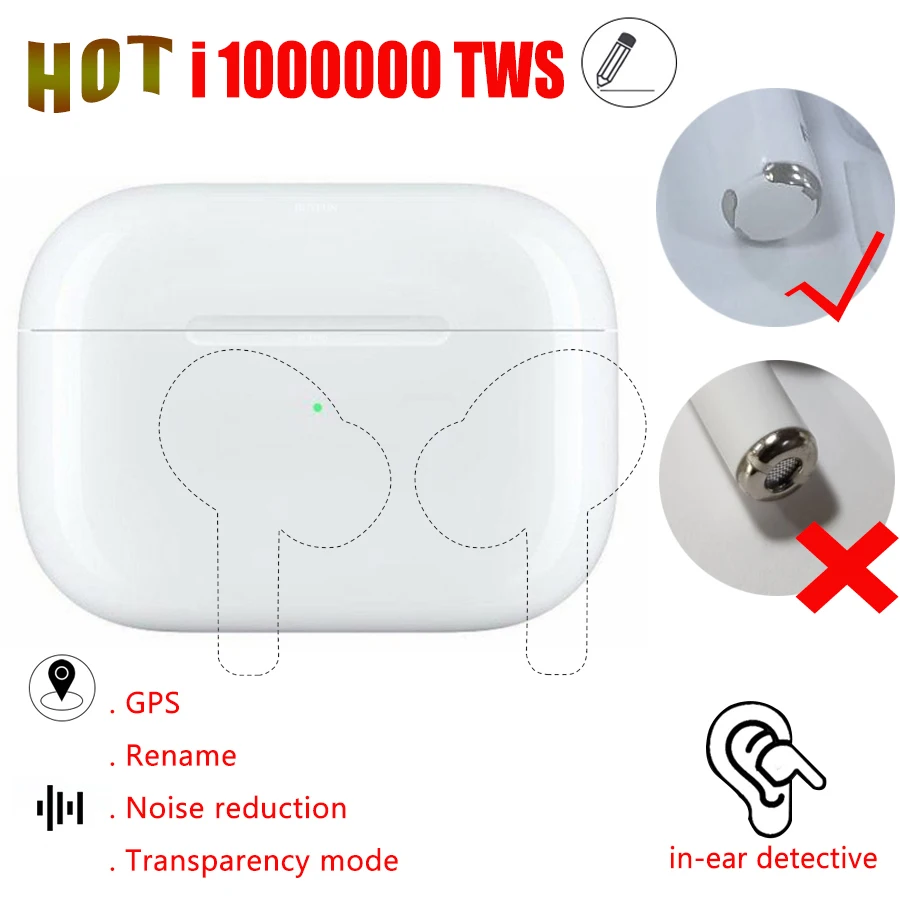 

Hot i1000000 TWS Bluetooth Earphones V3 Air Pro Squeeze sensor Noise Reduction Wireless Earbuds PK AP PRO i9000 i200000 Pro Tws