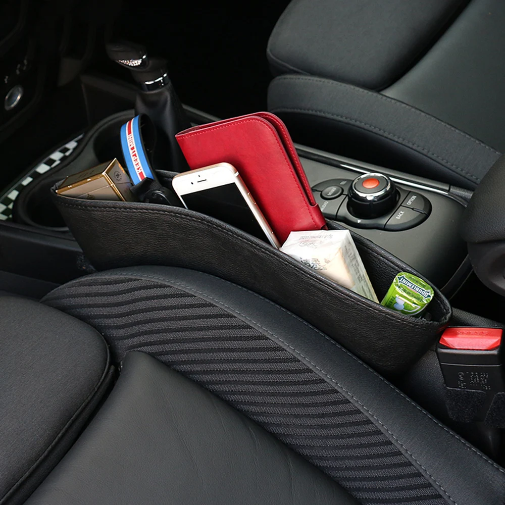 KUNYI Car Seat Pocket for The Storage Box Gap Mini Cooper One S JCW Clubman R55 R56 R57 R60 R61 F54 F55 F60 Countryman Auto Parts Thats Good Color : Black 