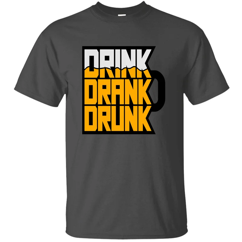 Футболка с забавным логотипом "прохладное пиво" и надписью "drink drunk", одежда, оригинальная Мужская футболка, короткий рукав, юмористический хип-хоп