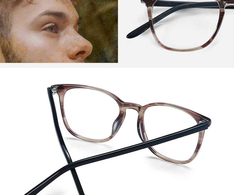 ZENOTTIC Transparent Glasses Frame Men Prescription Glasses Lenses Acetate Glasses Man Frames Optical Myopia Eyeglasses (2)