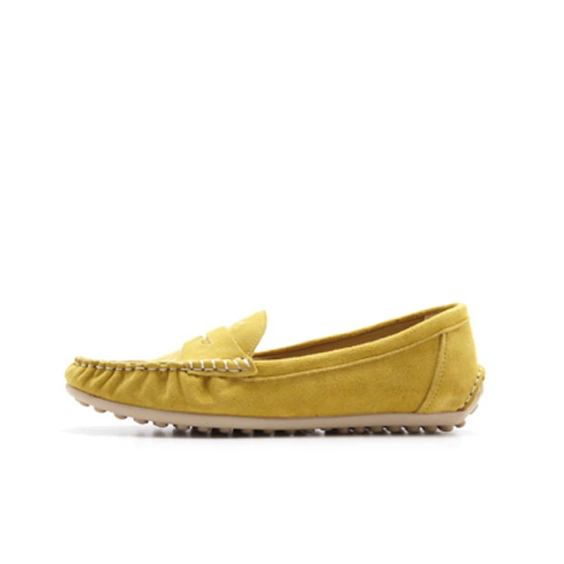 Asakuchi/женская повседневная обувь на плоской подошве без шнуровки со смайликом; коллекция года; сезон весна; модная удобная женская обувь без застежки; большие размеры 36-43 - Цвет: Цвет: желтый