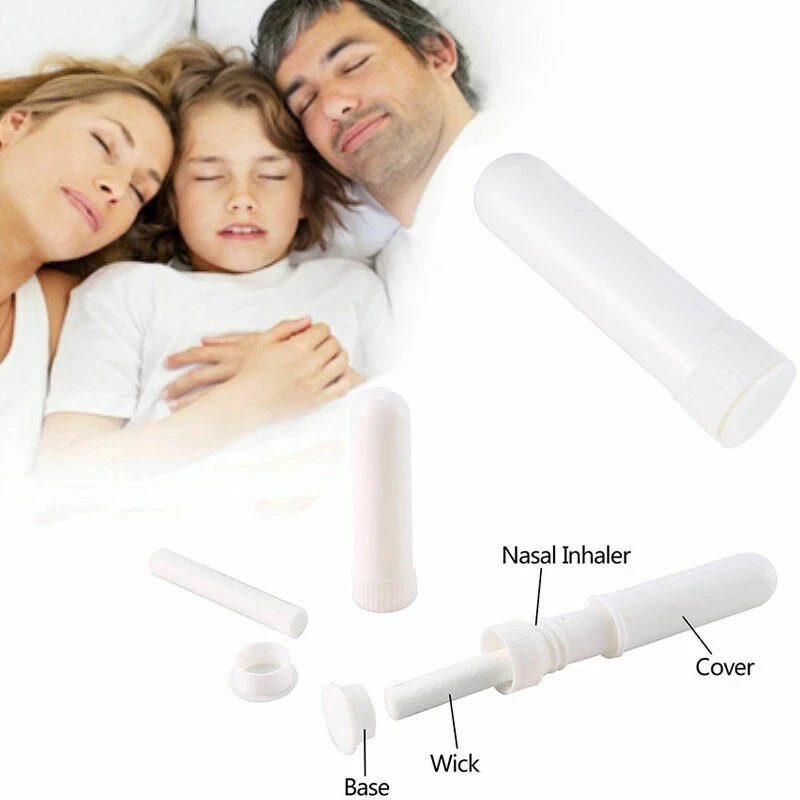 10-Piece Refillable Essential Oil Inhaler Set with Cotton Wicks and Dropper