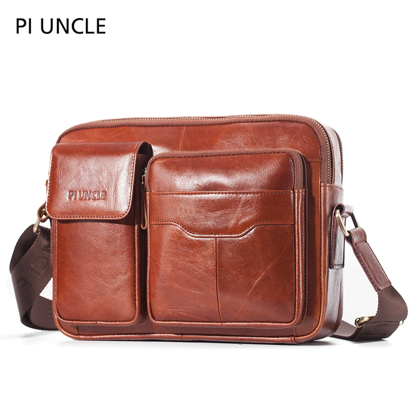 Бренд Piuncle, натуральная кожа, мужской маленький портфель, на плечо, сумка-мессенджер, сумки в винтажном стиле, через плечо, сумка-тоут, бизнес, Офисные Сумки - Цвет: Red brown