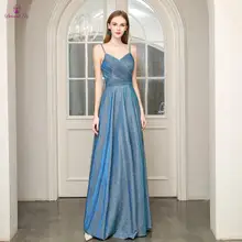 Vestido-de-festa длинное платье для выпускного вечера ТРАПЕЦИЕВИДНОЕ плиссированное платье на бретельках с открытой спиной для выпускного вечера