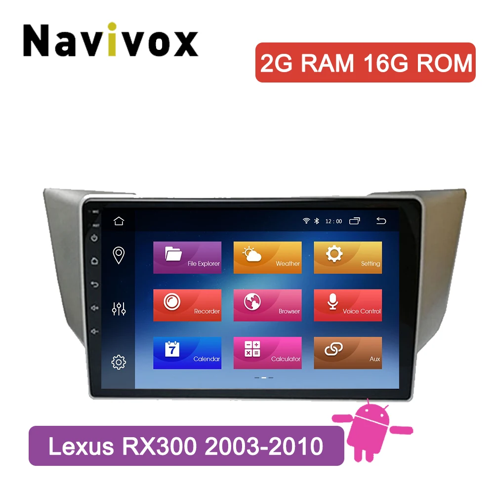 Navivox Android 8,1 автомобильный Радио Мультимедиа Видео плеер навигация gps 2 din dvd для Lexus RX300 RX330 RX350 RX400H 2003-2010