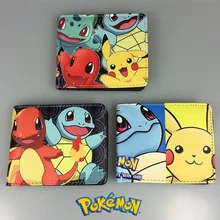 Monedero corto de Pokemon para niños y niñas, Cartera de moda, de dibujos animados, Kawaii, Anime, Mini bolso de mano, regalos para niños