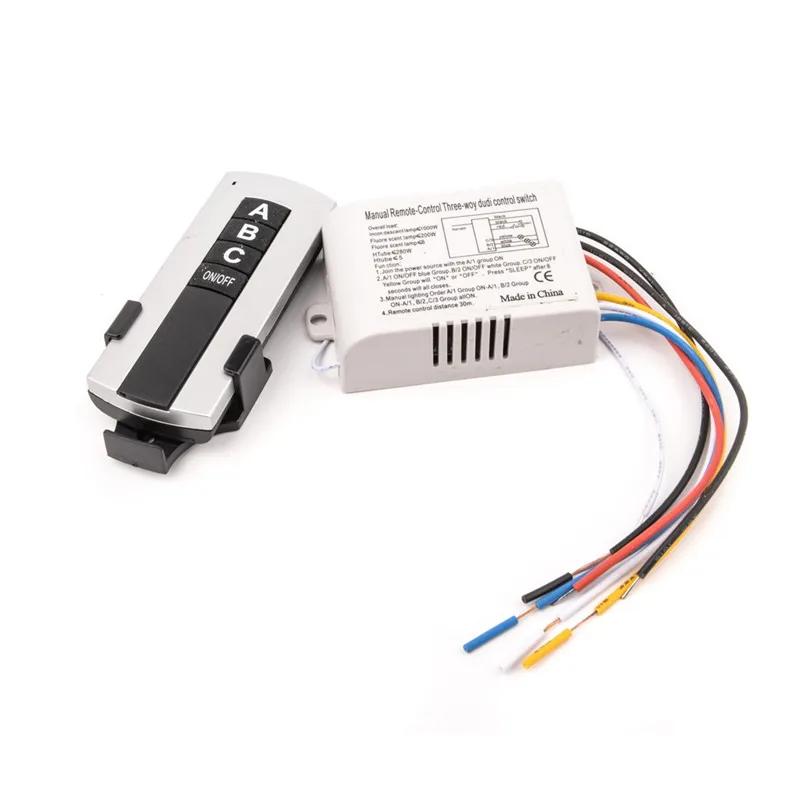 

ALLSOEM 220V 3 Channel Wireless Remote Control Switch Digital Remote Control Switch