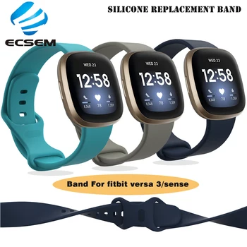 

silicone wristband for Fitbit versa 3/sense smart watch accessories strap bracelet for versa3 wrist band rubber loop soft strap