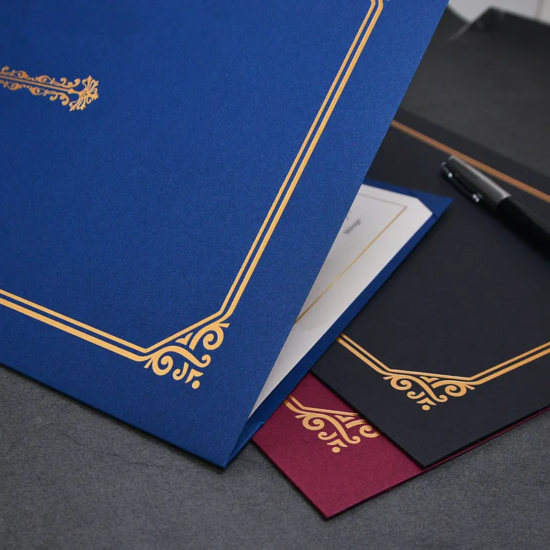 10 шт. высокого класса Honor Certificate обложка специальная бумага A4 Bronzing авторизация награда конкурс папка сертификат обложка кожа