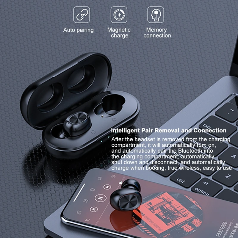 11,11 спортивные портативные наушники, сенсорные Мини Bluetooth наушники, беспроводные наушники с микрофоном, цифровой внешний аккумулятор, гарнитура для телефона