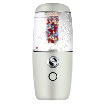 

White & Blue Mini Humidifier Car Ultrasonic Essential Air Diffusers With Negative Ions Particles Sprayer for Travel, Car, Home