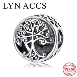 Мода 925 стерлингового серебра DIY прекрасно как дерево жизни бусинки круглой формы подходят оригинальный Pandora Подвески ювелирный браслет